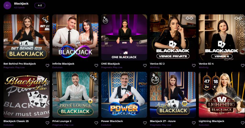 Blackjack, Poker, Roulette, Baccarat